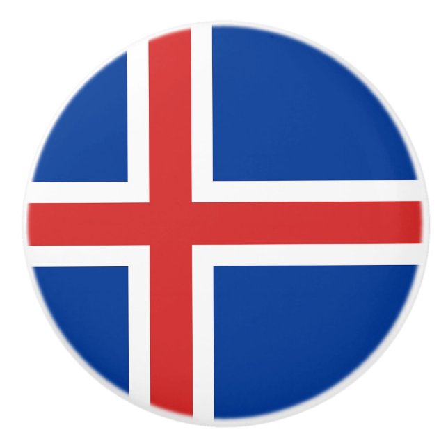 Bouton De Porte En Céramique Drapeau de l'Islande Ceramic Knob (Devant)