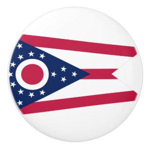 Bouton De Porte En Céramique Drapeau de l'Ohio