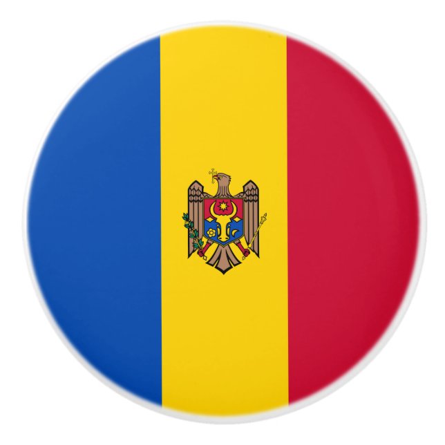 Bouton De Porte En Céramique Drapeau de Moldova (Devant)
