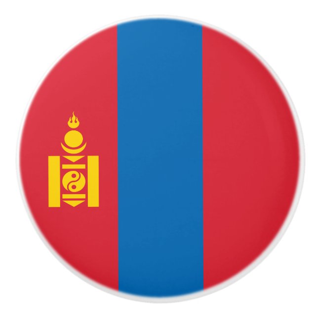 Bouton De Porte En Céramique Drapeau de Mongolie (Devant)