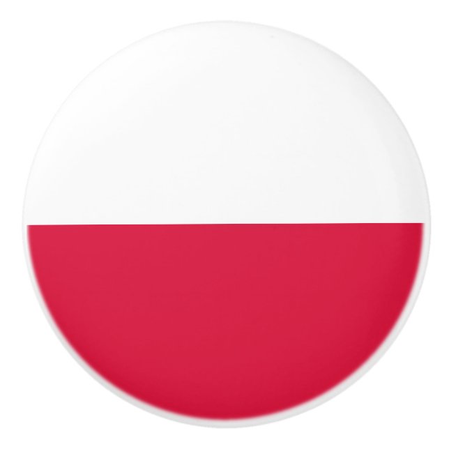Bouton De Porte En Céramique Drapeau de Pologne (Devant)