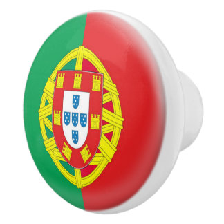 Bouton De Porte En Céramique Drapeau de Portugais du Portugal
