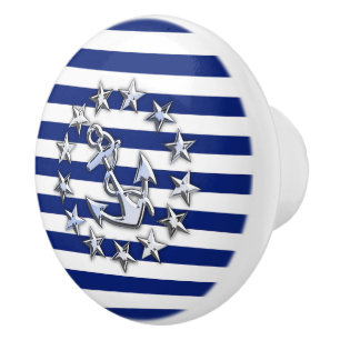 Bouton De Porte En Céramique Drapeau de yacht de chrome sur la copie nautique