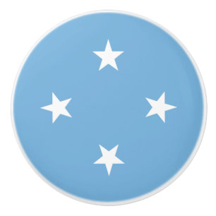 Bouton De Porte En Céramique Drapeau des États fédérés de Micronésie