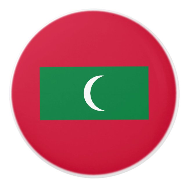 Bouton De Porte En Céramique Drapeau des Maldives (Devant)