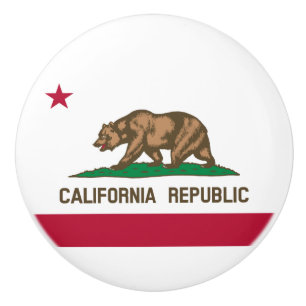 Bouton De Porte En Céramique Drapeau d'État de Californie