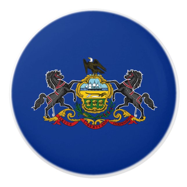 Bouton De Porte En Céramique Drapeau d'État de Pennsylvanie (Devant)