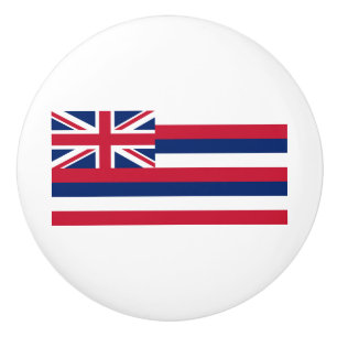 Bouton De Porte En Céramique Drapeau d'État d'Hawaii