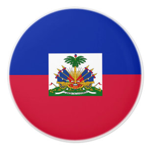 Bouton De Porte En Céramique Drapeau d'Haïti