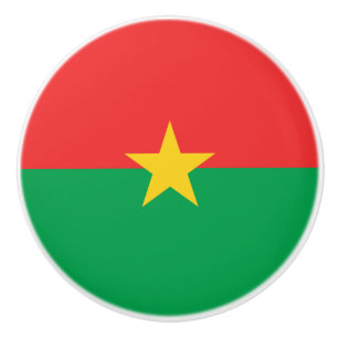 Bouton De Porte En Céramique Drapeau du Burkina Faso patriotique