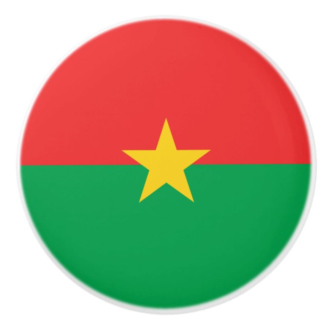 Bouton De Porte En Céramique Drapeau du Burkina Faso patriotique (Devant)