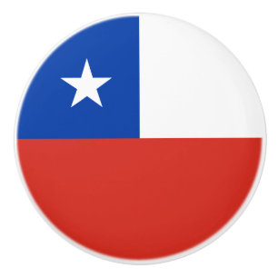 Bouton De Porte En Céramique Drapeau du Chili