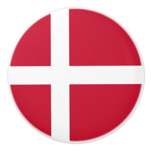 Bouton De Porte En Céramique Drapeau du Danemark