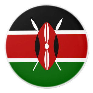 Bouton De Porte En Céramique Drapeau du Kenya Ceramic Knob