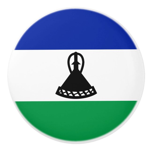 Bouton De Porte En Céramique Drapeau du Lesotho (Devant)