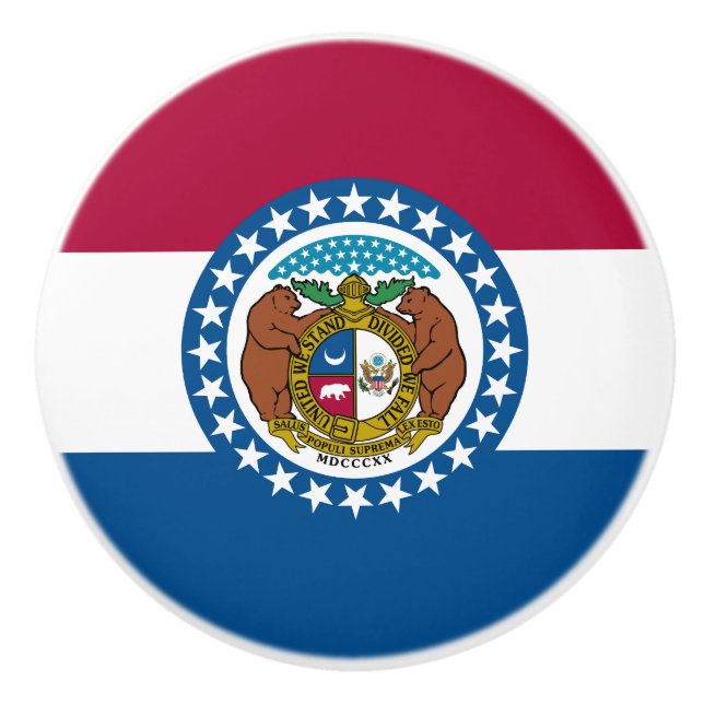 Bouton De Porte En Céramique Drapeau du Missouri (Devant)