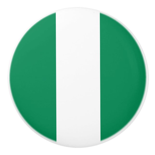 Bouton De Porte En Céramique Drapeau du Nigéria (Devant)