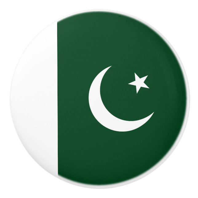Bouton De Porte En Céramique Drapeau du Pakistan (Devant)