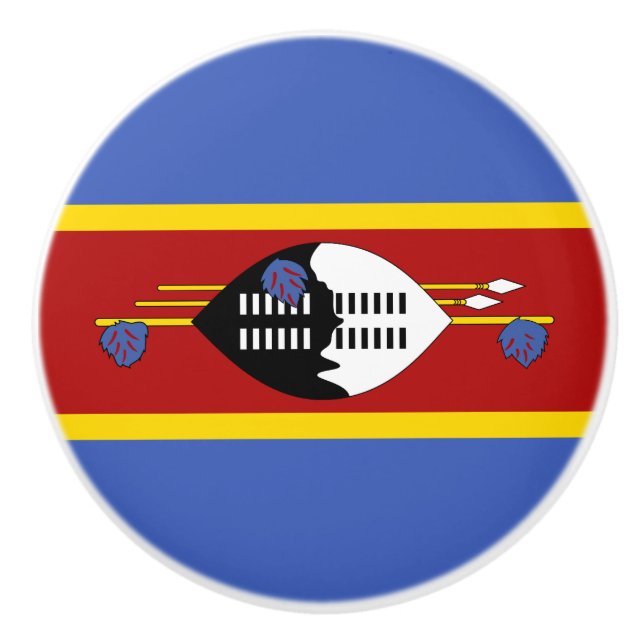 Bouton De Porte En Céramique Drapeau Eswatini (Devant)