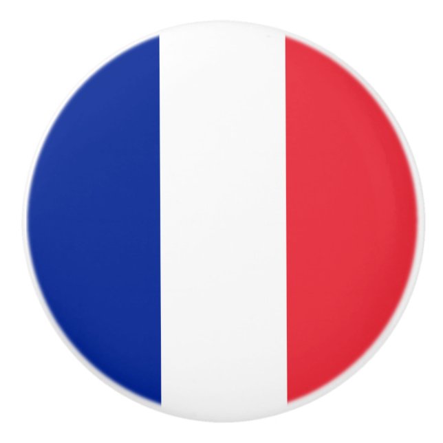Bouton De Porte En Céramique Drapeau français (France) (Devant)