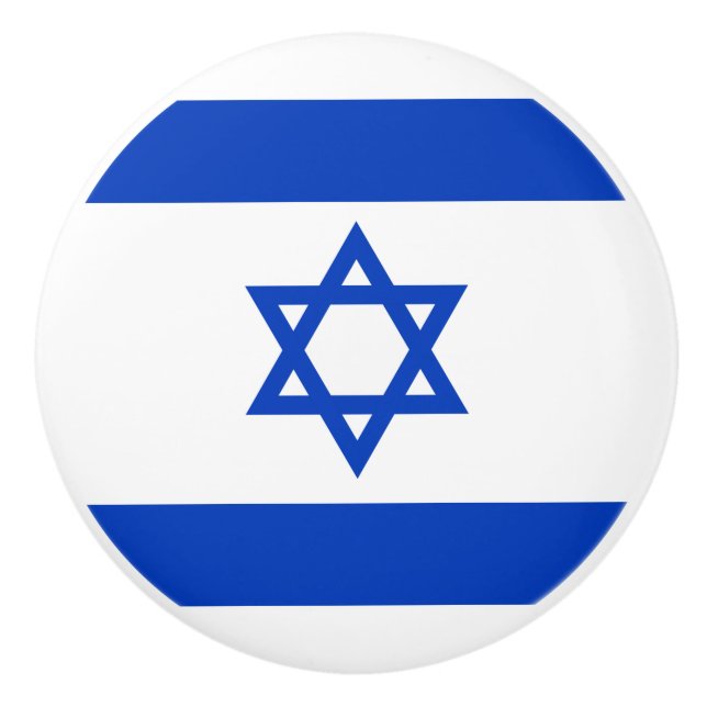 Bouton De Porte En Céramique Drapeau Israël (Devant)