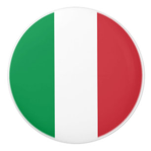 Bouton De Porte En Céramique Drapeau Italie