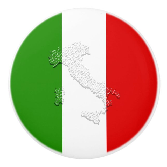 Bouton De Porte En Céramique Drapeau italien (Devant)