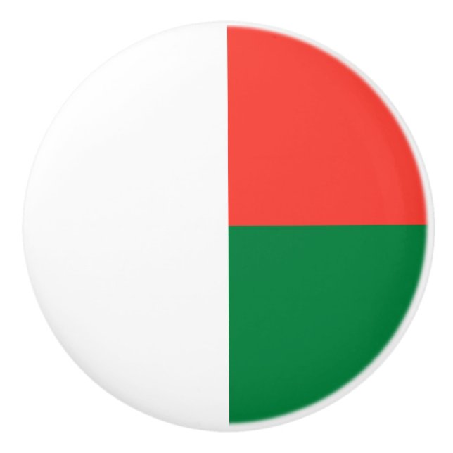 Bouton De Porte En Céramique Drapeau Madagascar (Devant)