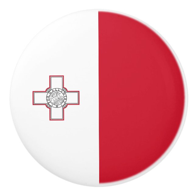 Bouton De Porte En Céramique Drapeau Malte (Devant)