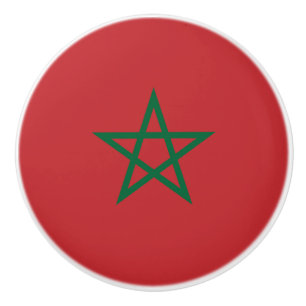 Bouton De Porte En Céramique Drapeau Maroc