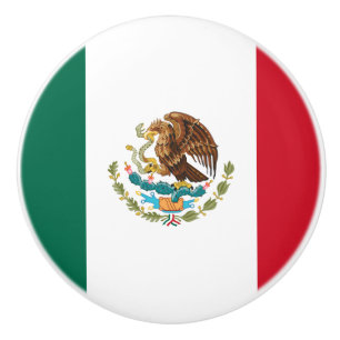 Bouton De Porte En Céramique Drapeau mexicain - Drapeau mexicain