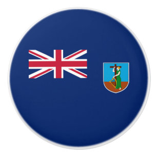 Bouton De Porte En Céramique Drapeau Montserrat