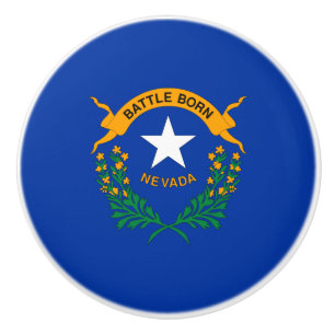 Bouton De Porte En Céramique Drapeau national du Nevada