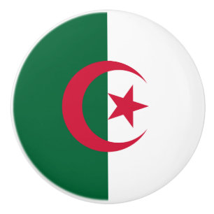 Bouton De Porte En Céramique Drapeau patriotique algérien