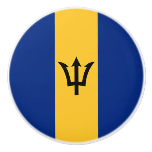Bouton De Porte En Céramique Drapeau patriotique de la Barbade