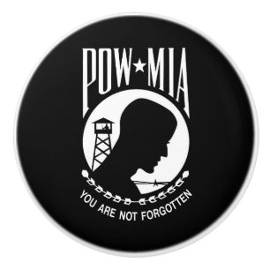 Bouton De Porte En Céramique Drapeau POW MIA : Soldats disparus de la guerre du