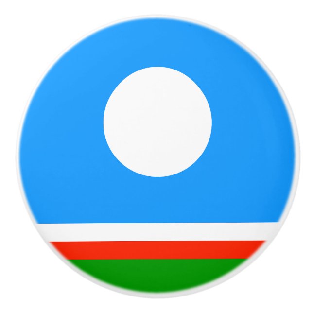 Bouton De Porte En Céramique Drapeau Sakha (Devant)