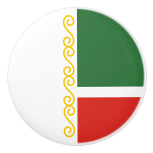 Bouton De Porte En Céramique Drapeau tchétchène