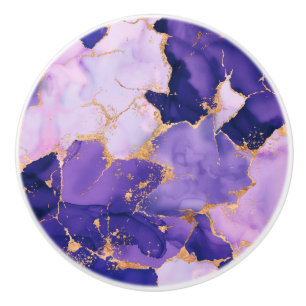 Bouton De Porte En Céramique Dreamy Lavender alcool encres et or