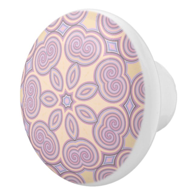 Bouton De Porte En Céramique Dreamy Swirls - Pastel Motif psychédélique (Droite)
