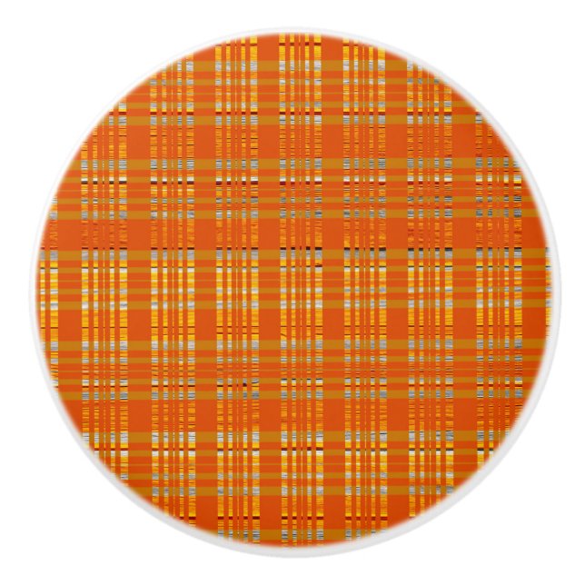 Bouton De Porte En Céramique Dresseur de chambre Brown orange jaune (Devant)