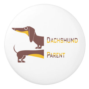 Bouton De Porte En Céramique Drôle mignon dachshund pour parent chien long