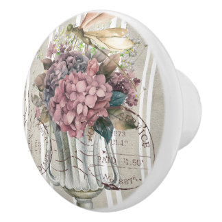 Bouton De Porte En Céramique Dusty and rustic decoratived botanical Stripped