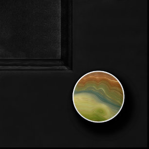 Bouton De Porte En Céramique Earthy Retro Strata   Agate de ton neutre Vintage