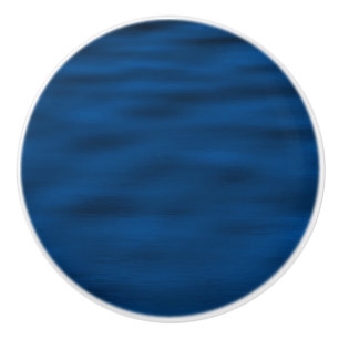 Bouton De Porte En Céramique Eau Bleue Foncé Ondes