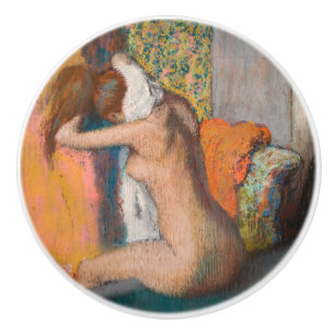 Bouton De Porte En Céramique Edgar Degas - Après le bain, une femme essuie le c