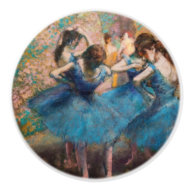 Bouton De Porte En Céramique Edgar Degas - Danseurs en bleu (Devant)