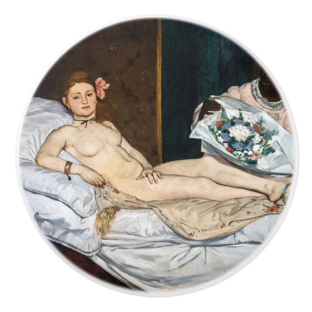 Bouton De Porte En Céramique Edouard Manet - Olympia (Devant)
