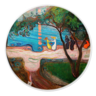 Bouton De Porte En Céramique Edvard Munch - Danse sur la plage