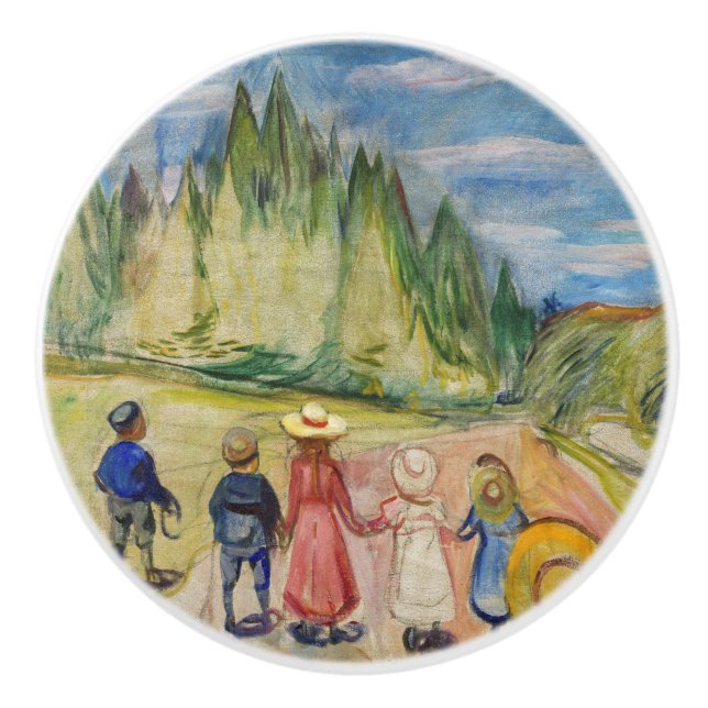 Bouton De Porte En Céramique Edvard Munch - La forêt Fairytale (Devant)